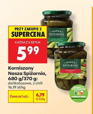 Korniszony delikatesowe Nasza Spiżarnia promocja w Biedronka