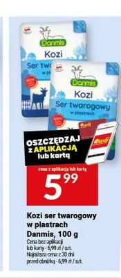 Kozi ser twarogowy w plastrach Danmis promocja w Twój Market