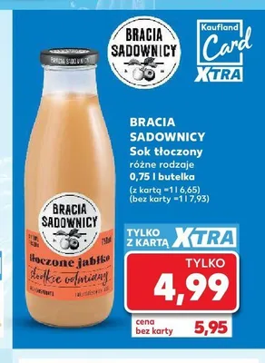 Sok tłoczony jabłko słodkie odmiany Bracia Sadownicy promocja w Kaufland