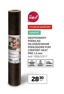 Dedykowany podkład na ogrzewanie podłogowe Pum Comfort Heat Pro 1,5 mm promocja w Komfort