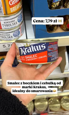 Smalec z boczkiem i cebulką Krakus promocja w Dino