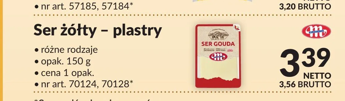 Ser żółty plastry Mlekovita promocja w Makro