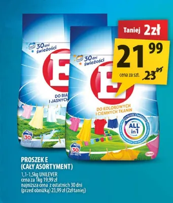 Proszek do prania E Do białych i jasnych tkanin promocja w Arhelan