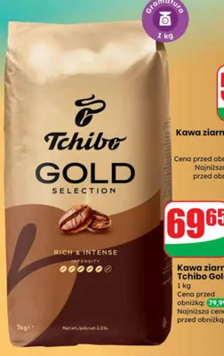 Kawa ziarnista Gold Selection 1 kg promocja w Dino