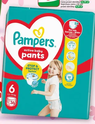 Pieluchomajtki Pampers Active Baby Pants rozmiar 6 13-19kg promocja w Dino
