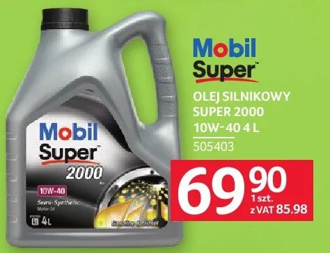Olej silnikowy Mobil Super 2000 10W-40 4L promocja w Selgros