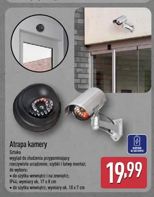 Atrapa kamery do użytku wewnątrz promocja w Aldi