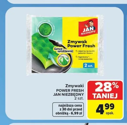 Zmywaki Jan Niezbędny Power Fresh promocja w Carrefour