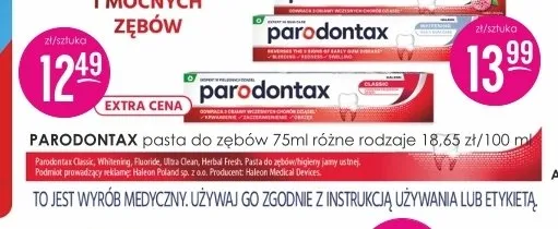 Pasta do zębów Parodontax Classic promocja w Drogerie Jasmin