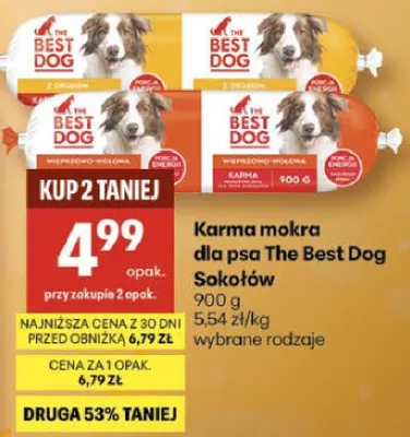 Karma mokra dla psa The Best Dog Sokołów promocja w Delikatesy Centrum