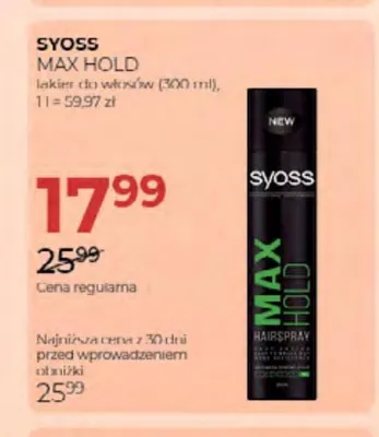 Lakier do włosów Syoss Max Hold promocja w Drogerie Jawa