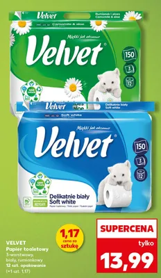 Papier toaletowy Velvet Rumianek i aloes promocja w Kaufland