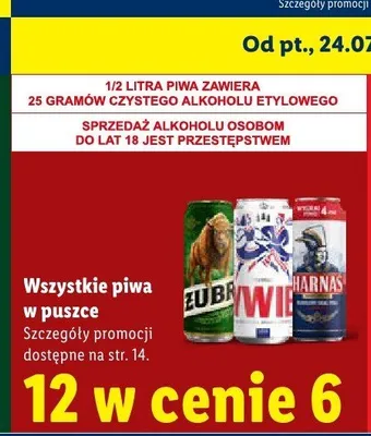 Piwa w puszce promocja w Lidl