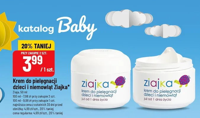 Krem do pielęgnacji dzieci i niemowląt Ziajka promocja w POLOmarket