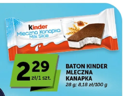 Baton Kinder Mleczna Kanapka promocja w Groszek
