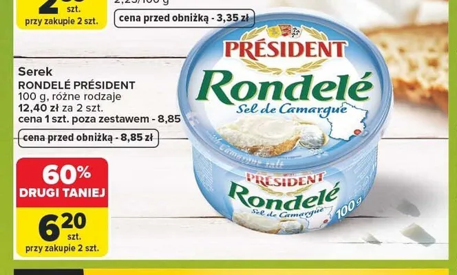 Serek Rondelé Président Sel de Camargue promocja w Carrefour
