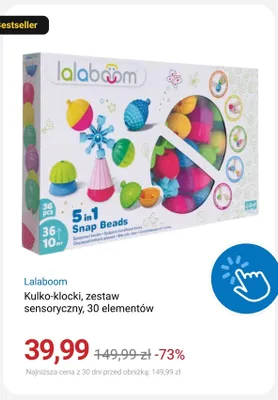 Kulko-klocki zestaw sensoryczny Lalaboom 30 elementów promocja w Smyk