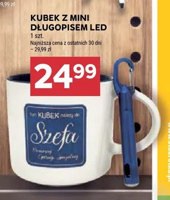 Kubek z mini długopisem LED promocja w Stokrotka