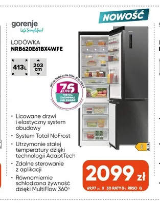 Lodówka NRK620E61BX4WFE Gorenje promocja w Max Elektro