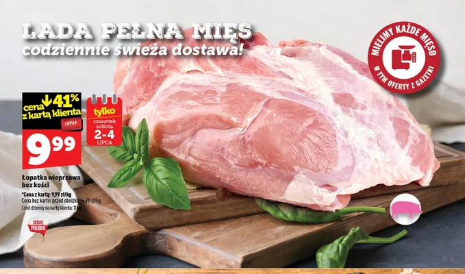 Łopatka wieprzowa bez kości promocja w TOPAZ