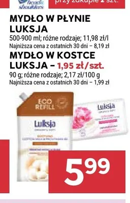 Mydło w kostce Luksja Creamy Cotton promocja w Stokrotka