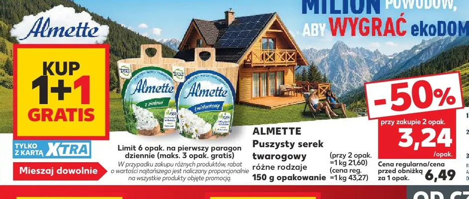 Puszysty serek twarogowy śmietankowy Almette promocja w Kaufland