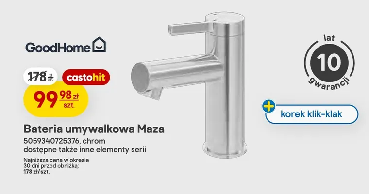 Bateria umywalkowa Maza GoodHome promocja w Castorama