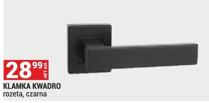Klamka Kwadro rozeta czarna promocja w Merkury Market