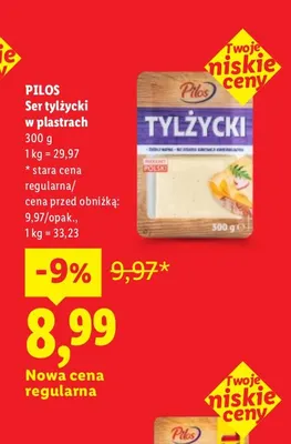 Ser tylżycki w plastrach Pilos promocja w Lidl