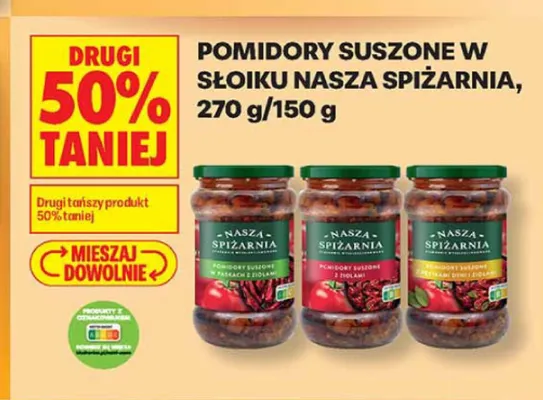Pomidory suszone z pestkami dyni i ziołami Nasza Spiżarnia promocja w Biedronka