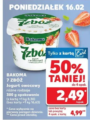 Jogurt owocowy 7 Zbóż różne rodzaje promocja w Kaufland