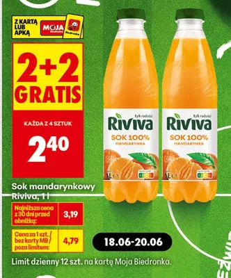 Sok mandarynkowy Riviva promocja w Biedronka