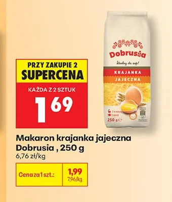 Makaron krajanka jajeczna Dobrusia promocja w Biedronka