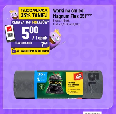 Worki na śmieci Jan Niezbędny Magnum Flex 35 l 15-pak promocja w POLOmarket