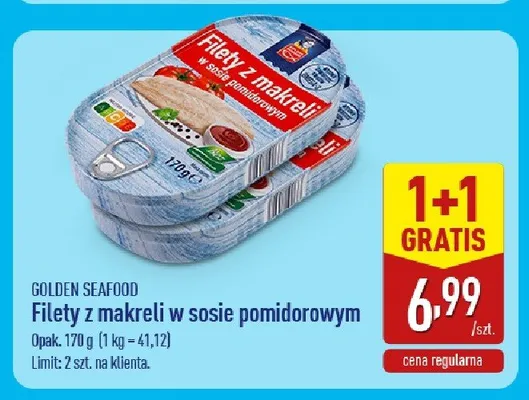 Filety z makreli w sosie pomidorowym Golden Seafood promocja w Aldi