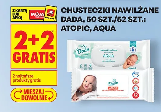 Chusteczki nawilżane Aqua, Atopic promocja w Biedronka