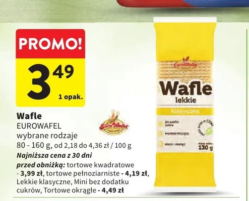 Wafle lekkie klasyczne Eurowafel promocja w Intermarche