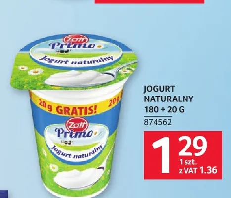 Jogurt naturalny Zott Primo promocja w Selgros