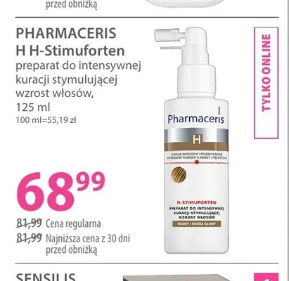 Preparat do intensywnej kuracji stymulującej wzrost włosów PHARMACERIS H H-Stimuforten promocja w Hebe