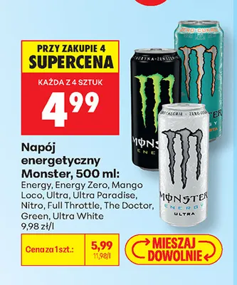 Napój energetyczny Monster Ultra Paradise promocja w Biedronka