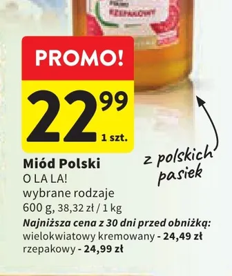 Miód polski O La La! promocja w Intermarche