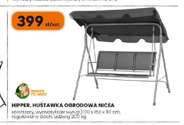 Huśtawka ogrodowa Nicea Hipper promocja w HIPPER.pl