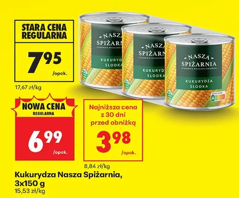 Kukurydza słodka Nasza Spiżarnia promocja w Biedronka