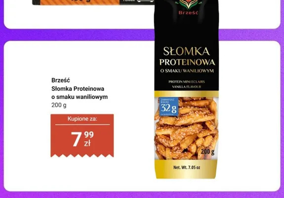 Słomka proteinowa Brześć o smaku waniliowym promocja w Dino