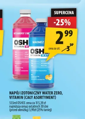 Napój izotoniczny Oshee Water Zero Vitamin promocja w Arhelan