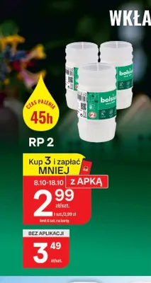 Wkład parafinowy Rp 2 Bolsius promocja w Chorten