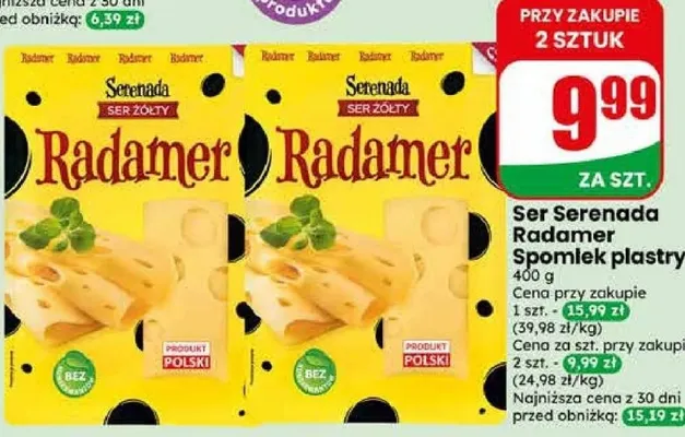 Ser żółty Serenada Radamer plastry promocja w Dino