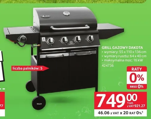 Grill gazowy Dakota promocja w Selgros