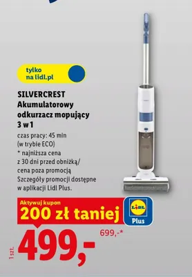 Akumulatorowy odkurzacz mopujący 3 w 1 Silvercrest promocja w Lidl