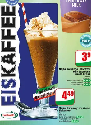 Napój kawowy mrożony Eiskaffee promocja w Dino